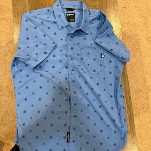 Marmot Blue Casual Button Down mens  Shirt